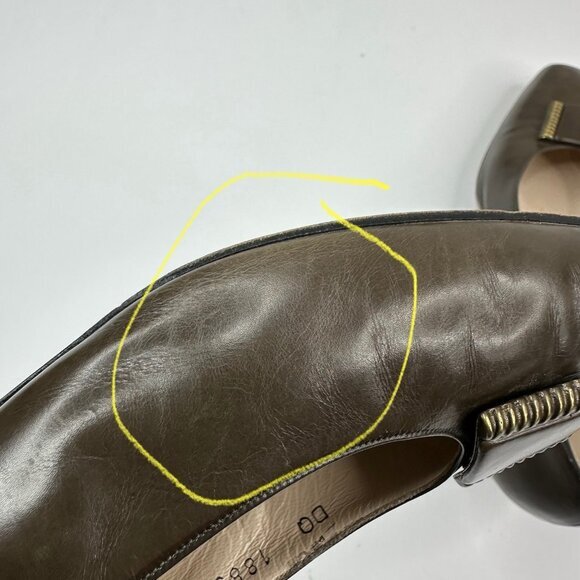 Salvatore Ferragamo Women’s Brown Canora Designer‎ Leather Pump US 7.5 B - Picture 15 of 16